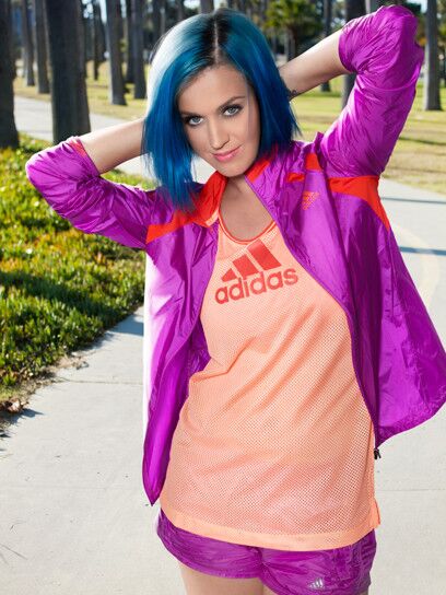 Free porn pics of WOW  Katy Perry in shiny nylon Adidas 6 of 10 pics