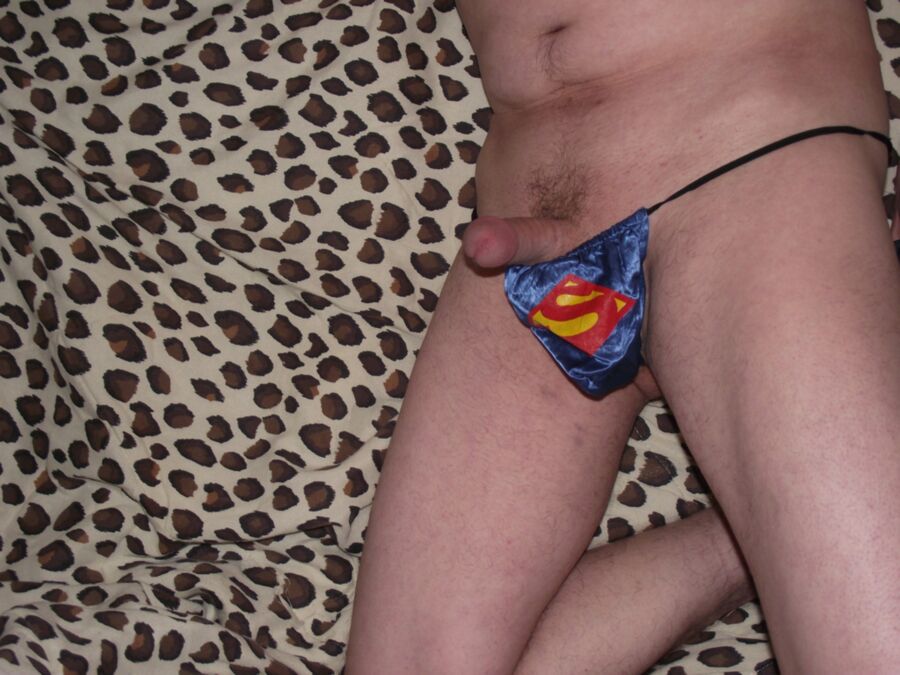 in and out of My Superman G-string 2 of 10 pics