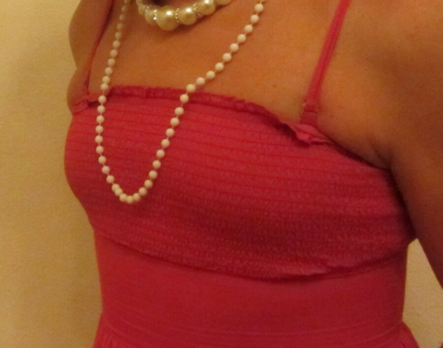 Me Cindy Cross crossdressing in a pink summer dress 7 of 7 pics