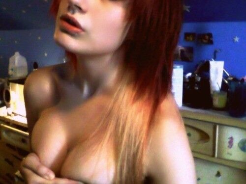 Free porn pics of Young emo redhead with an amazing body 20 of 53 pics