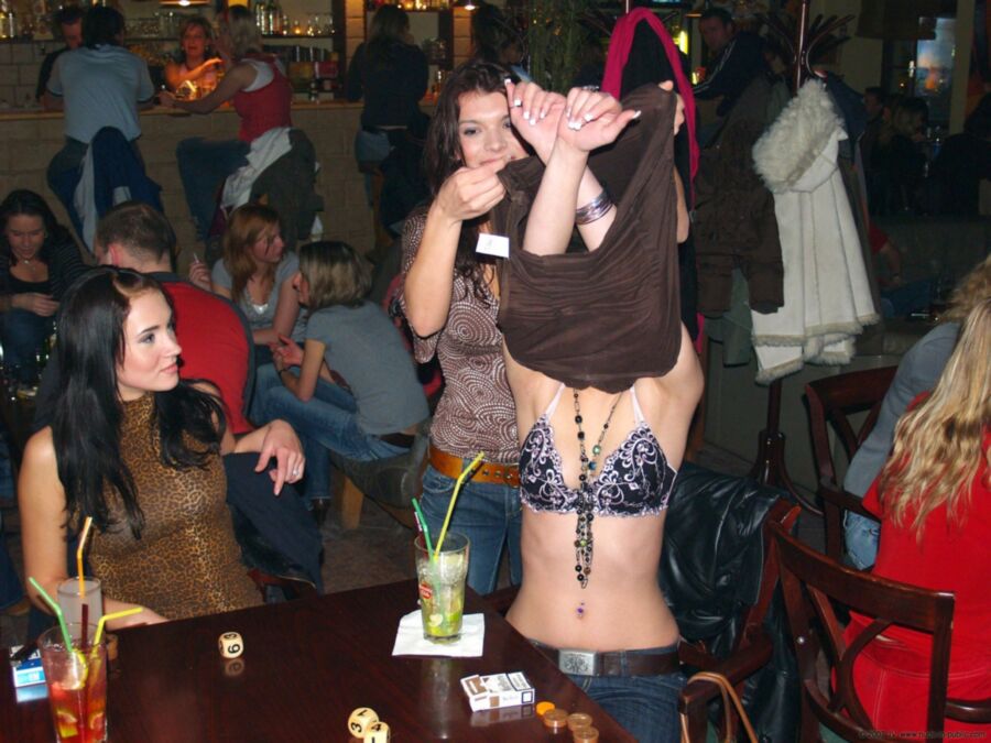 Free porn pics of Strip game in a bar 4 of 46 pics