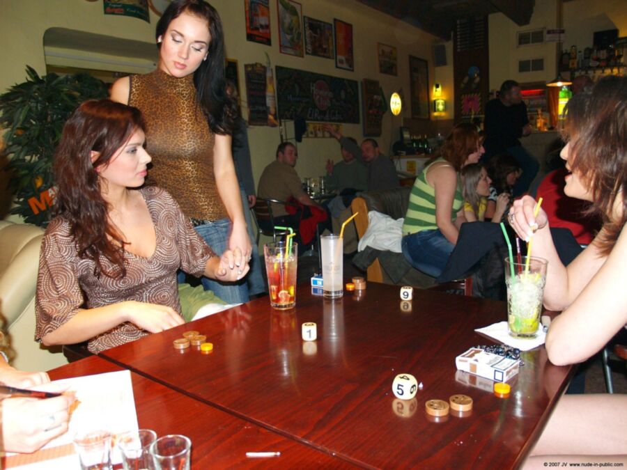 Free porn pics of Strip game in a bar 11 of 46 pics