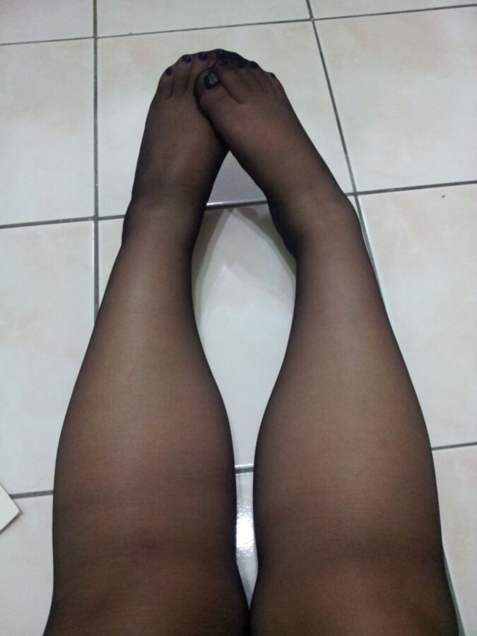 Girl Shows Her HUGE Pantyhose / Tights collection (FEET) 17 of 84 pics