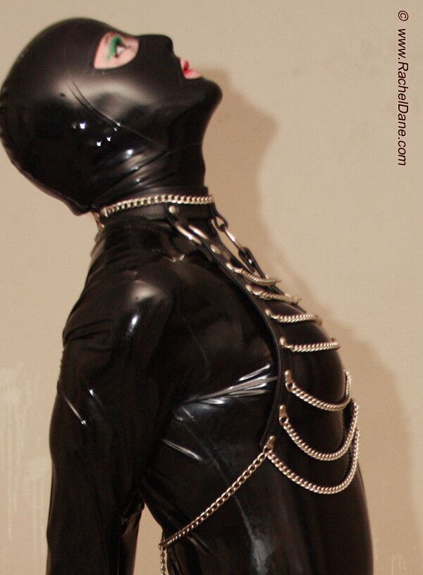 Free porn pics of Shemale in black latex and chains 15 of 45 pics