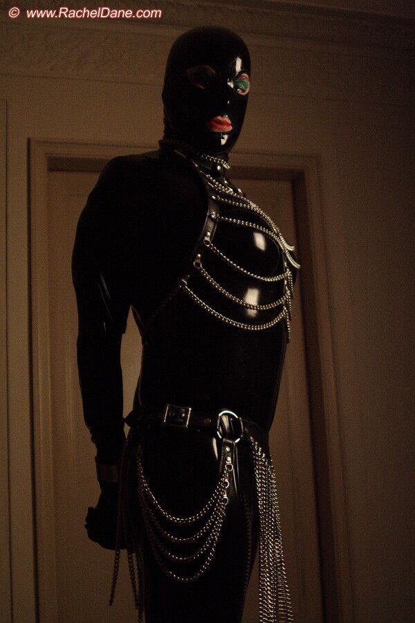 Free porn pics of Shemale in black latex and chains 14 of 45 pics