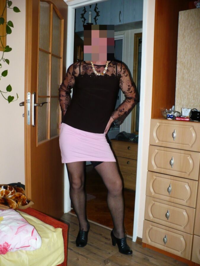 Free porn pics of Justynka TS in pink mini skirt 24 of 60 pics