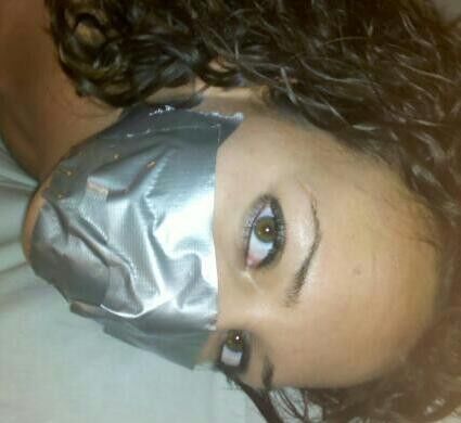 Free porn pics of Abby hogtied and asphyxiated with duct-tape. 15 of 31 pics