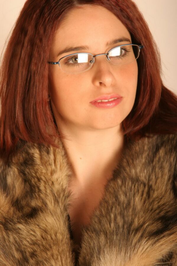 Free porn pics of Vivian - Redhead with glasses in fur 1 of 15 pics