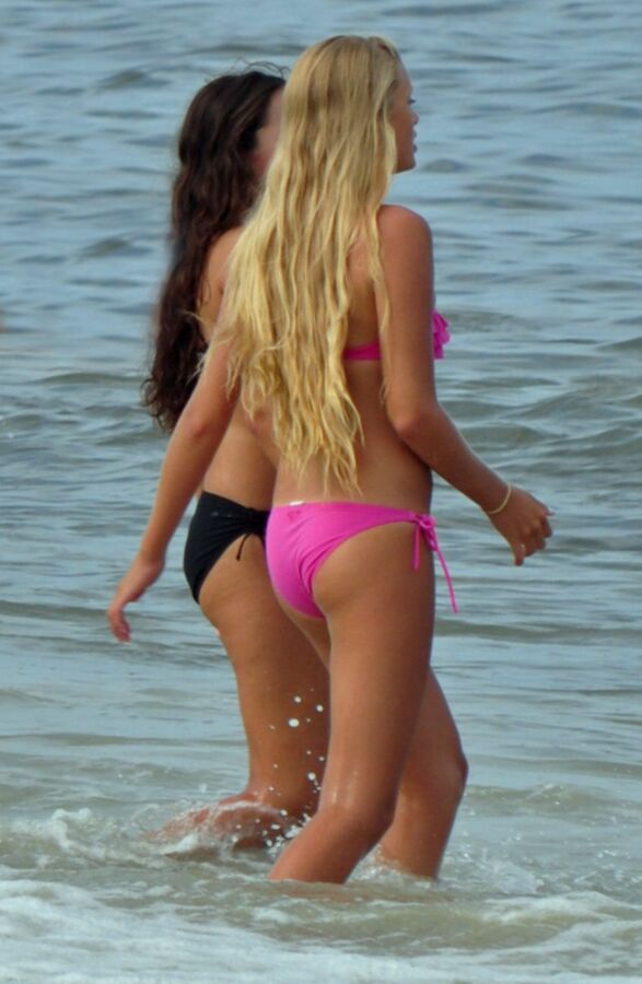 Free porn pics of Long-haired teen blonde and brunette - sexy pair at the sea 8 of 12 pics