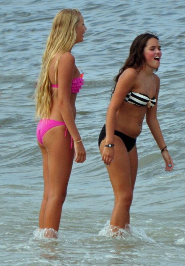 Free porn pics of Long-haired teen blonde and brunette - sexy pair at the sea 12 of 12 pics