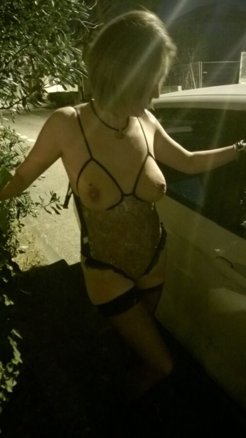 nath french whore flashing in the street 2 of 5 pics