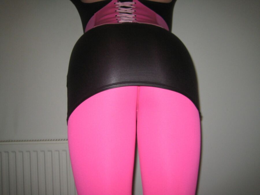Free porn pics of my shiny sissy ass in spandex leggings 15 of 17 pics